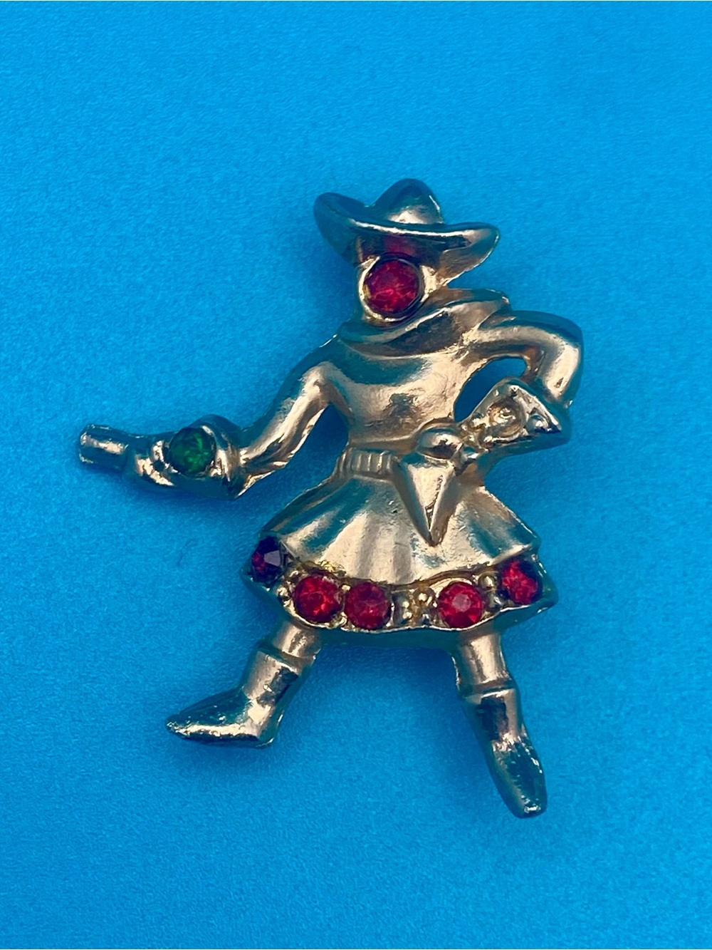 Vintage Western Cowgirl Figural Brooch